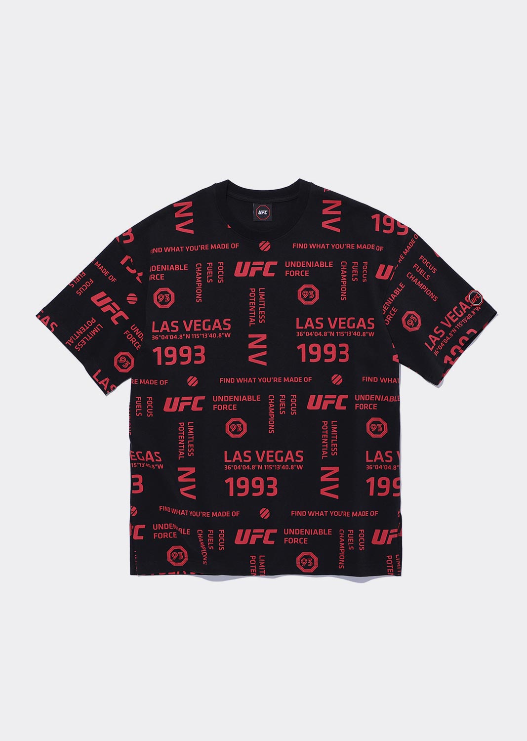 UFC 레터링 패턴 티셔츠 블랙 U2SST1329BK