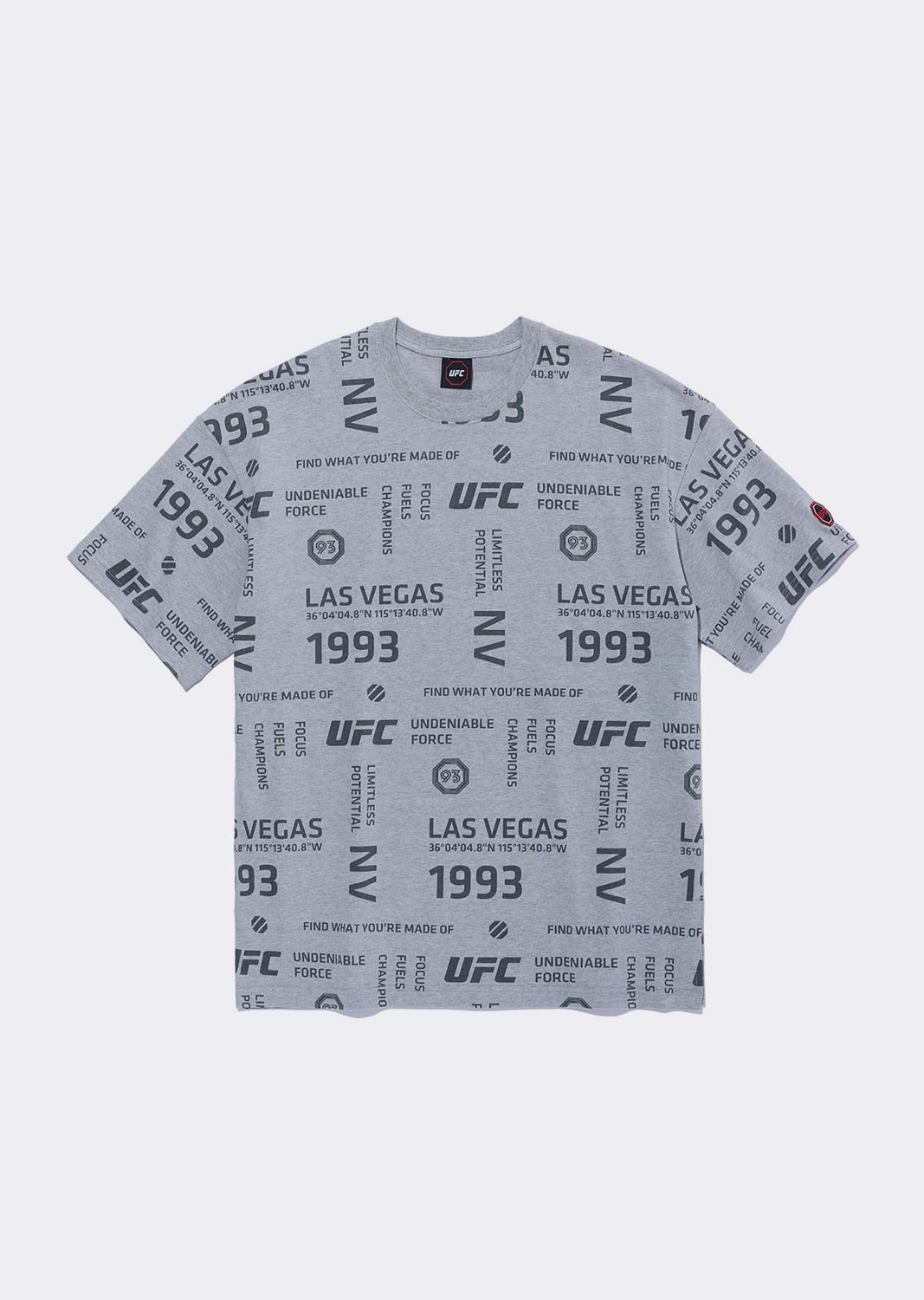 UFC 레터링 패턴 티셔츠 멜란지그레이 U2SST1329MG
